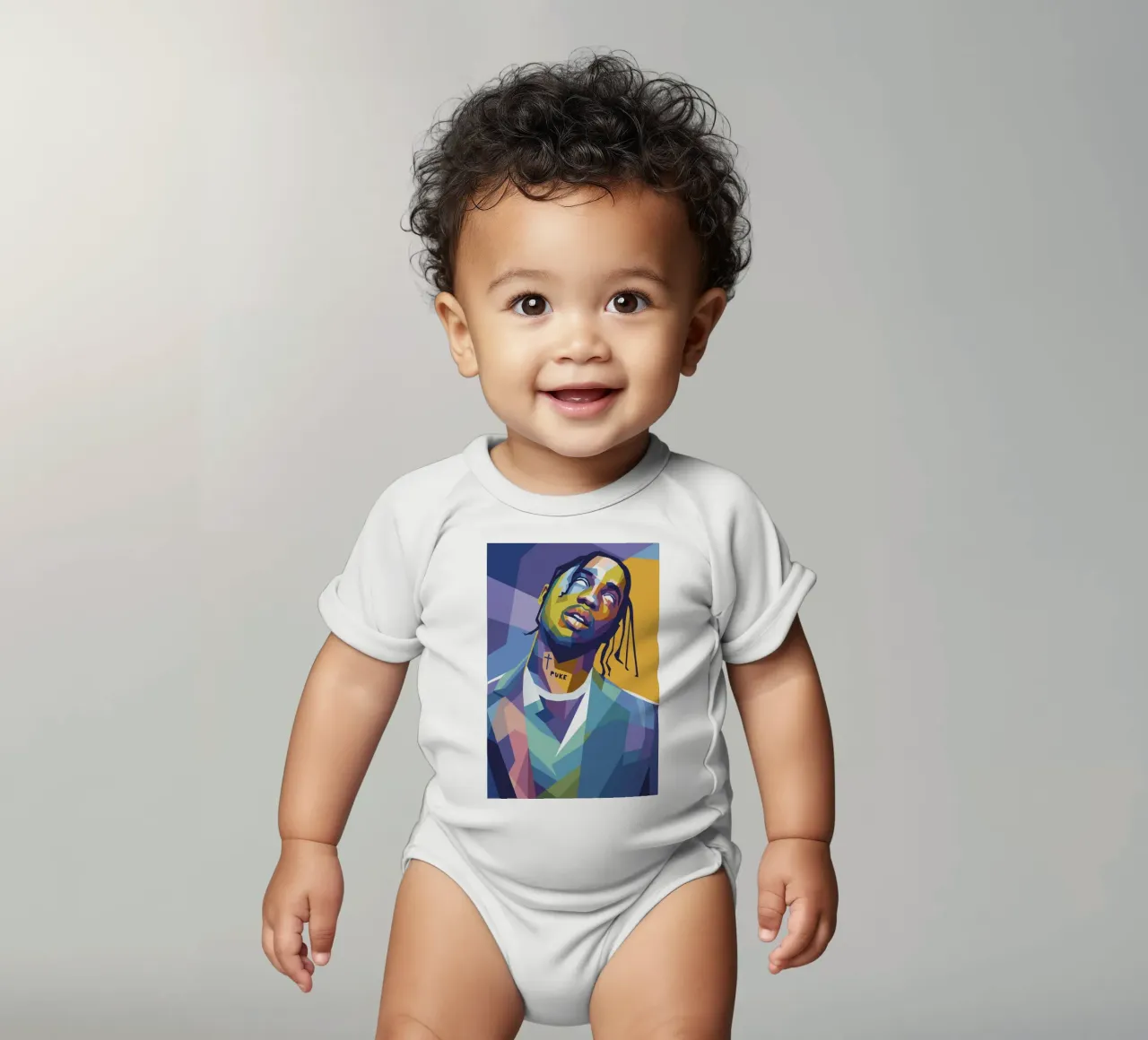 travis retro pop art wpap body neonato maniche corte da aiswa