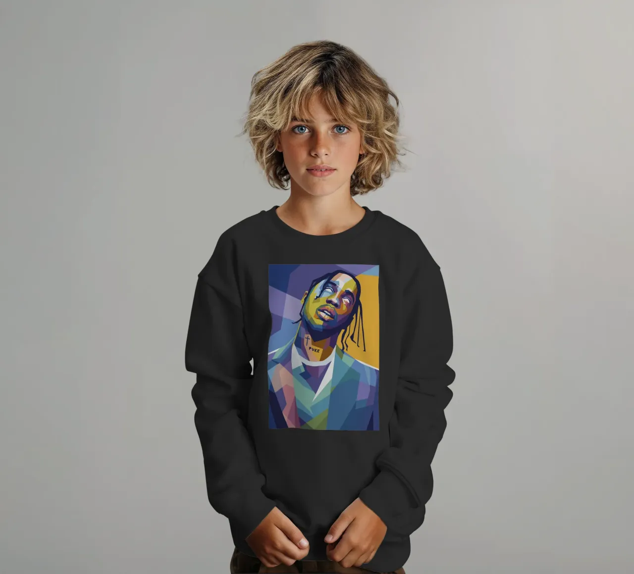 travis retro pop art wpap felpa bambino da aiswa