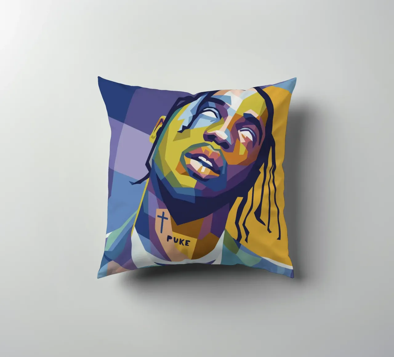 travis retro pop art wpap coussin de aiswa