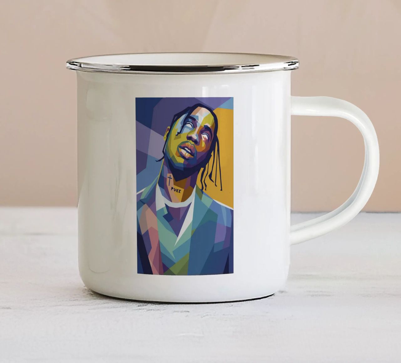 travis retro pop art wpap tazza in smalto da aiswa
