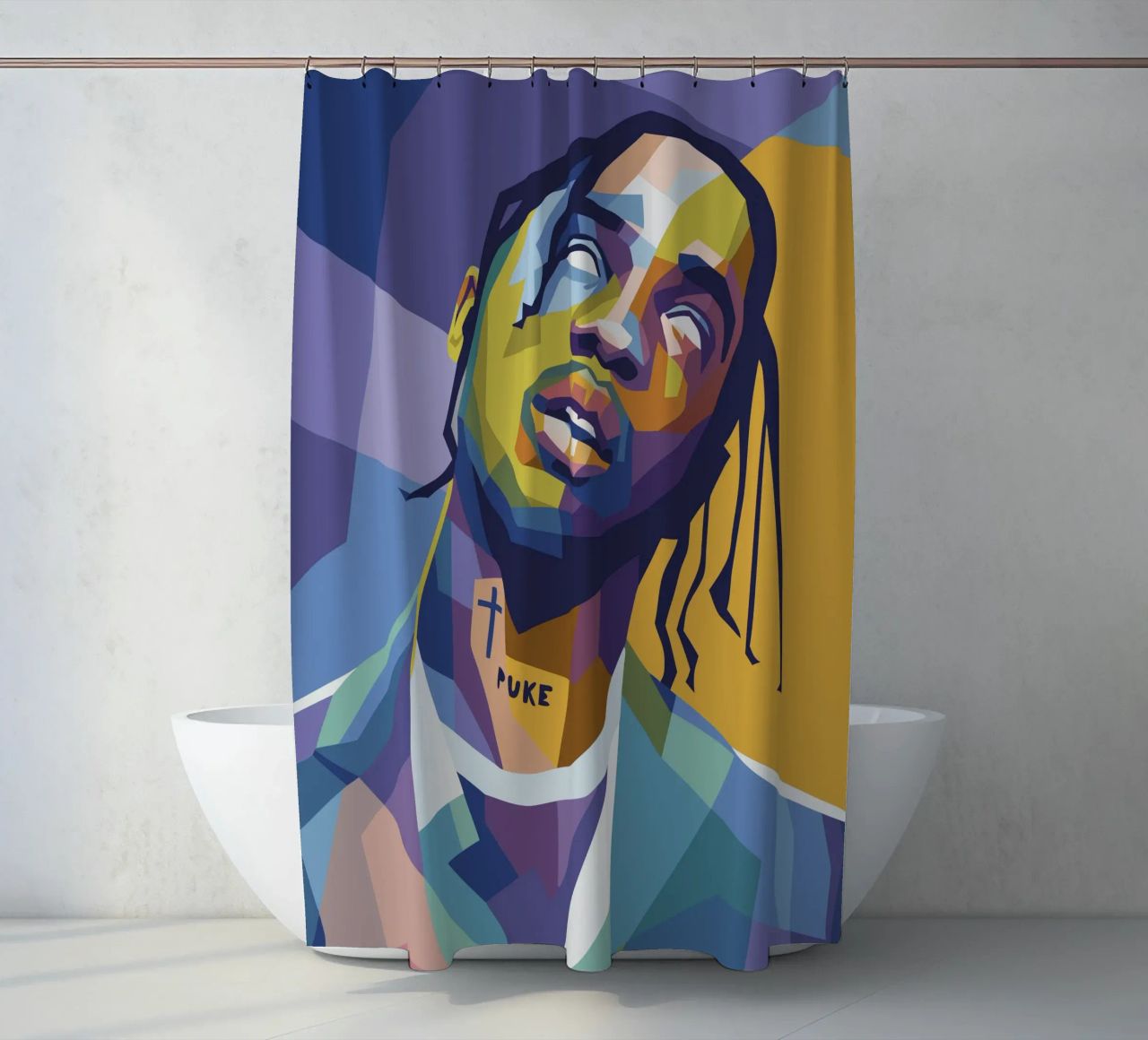 travis retro pop art wpap tenda da doccia da aiswa