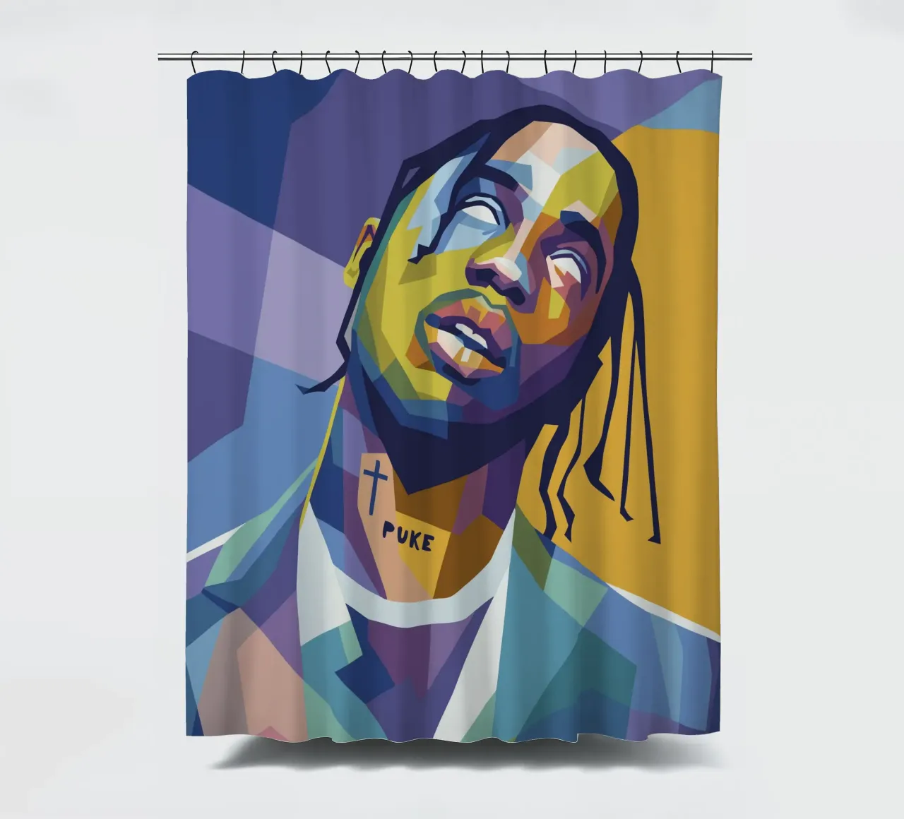 travis retro pop art wpap tenda da doccia da aiswa
