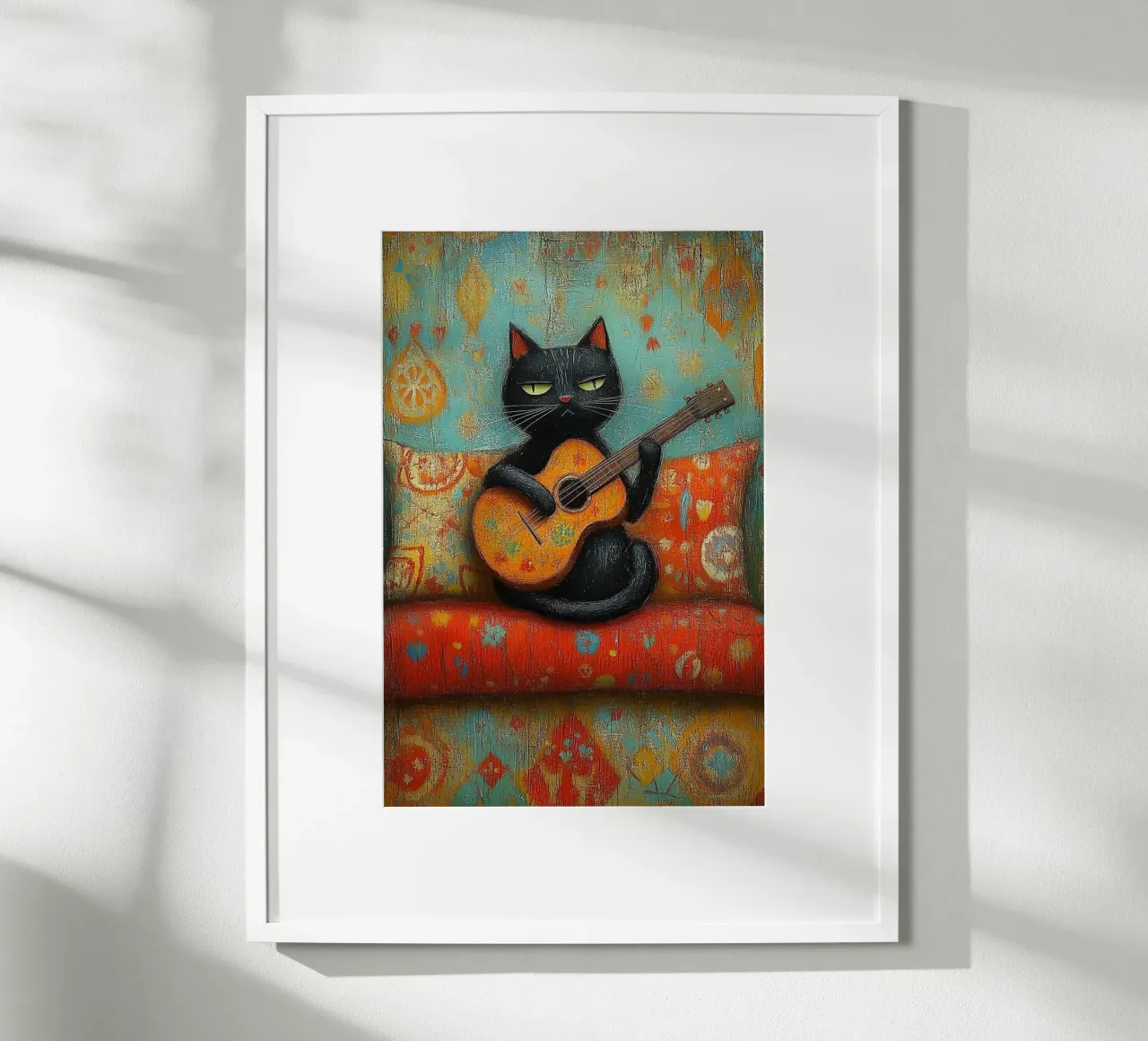 Gatto nero e chitarra poster da fayzelkodok