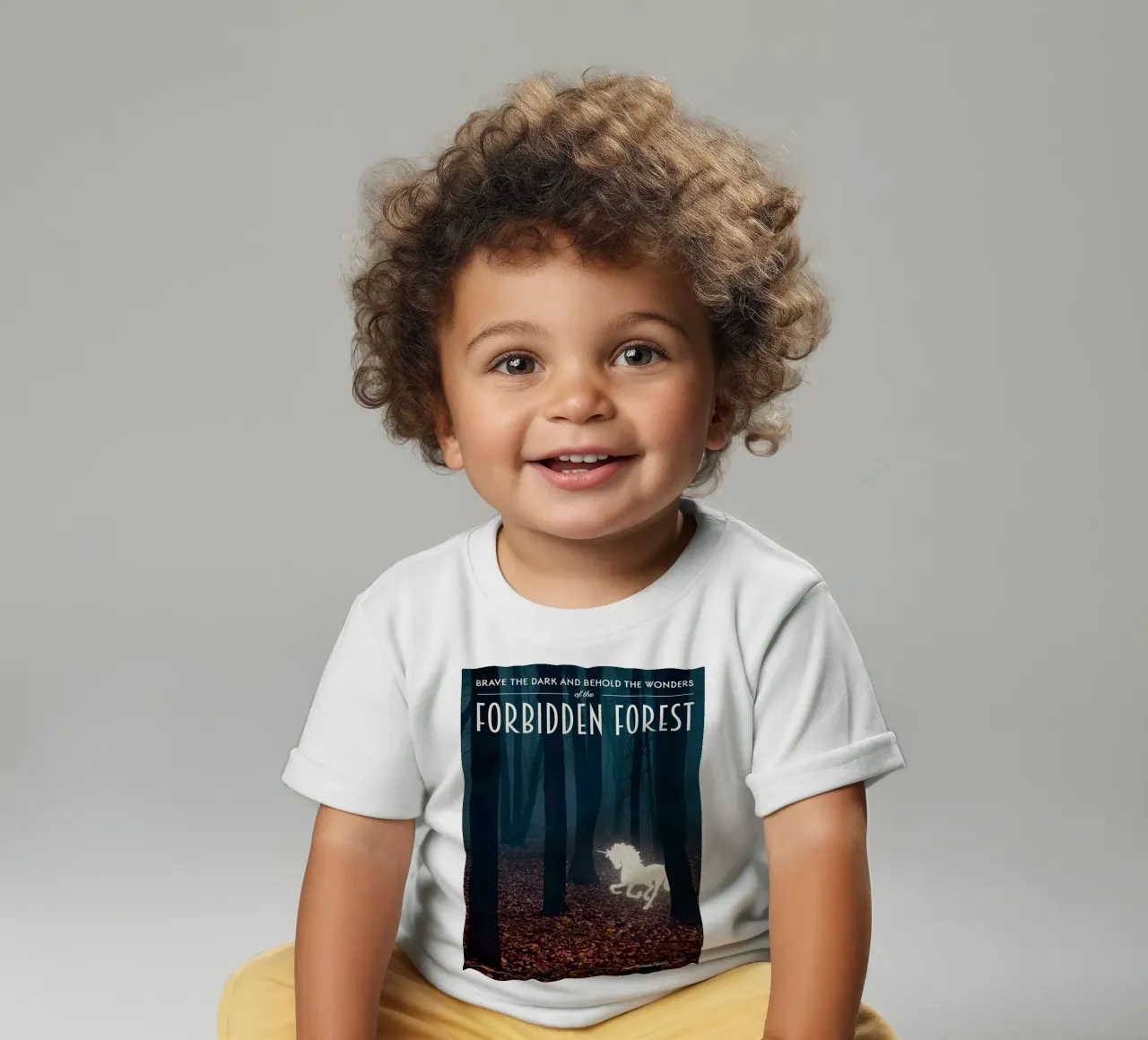 Forbidden Forest baby t-shirt by Alice Slatera
