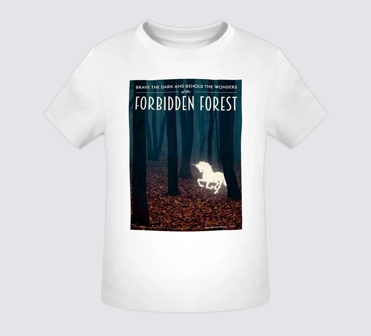 Forbidden Forest baby t-shirt by Alice Slatera