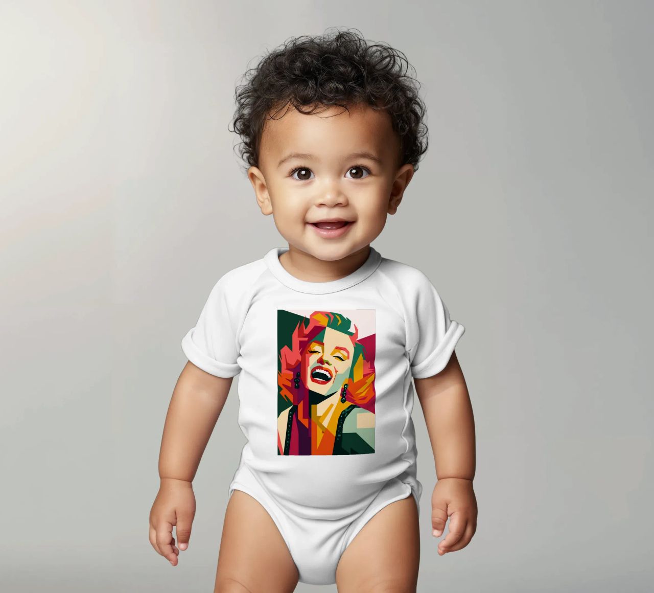 marilyn monroe retro pop art wpap short-sleeve baby romper by aiswa