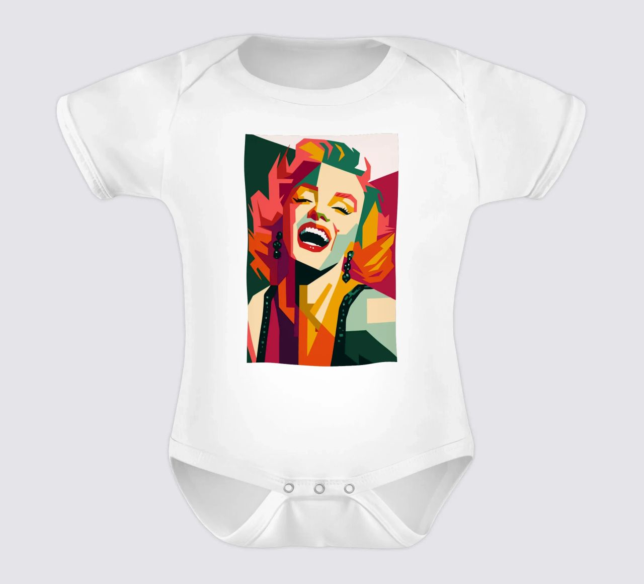 marilyn monroe retro pop art wpap short-sleeve baby romper by aiswa