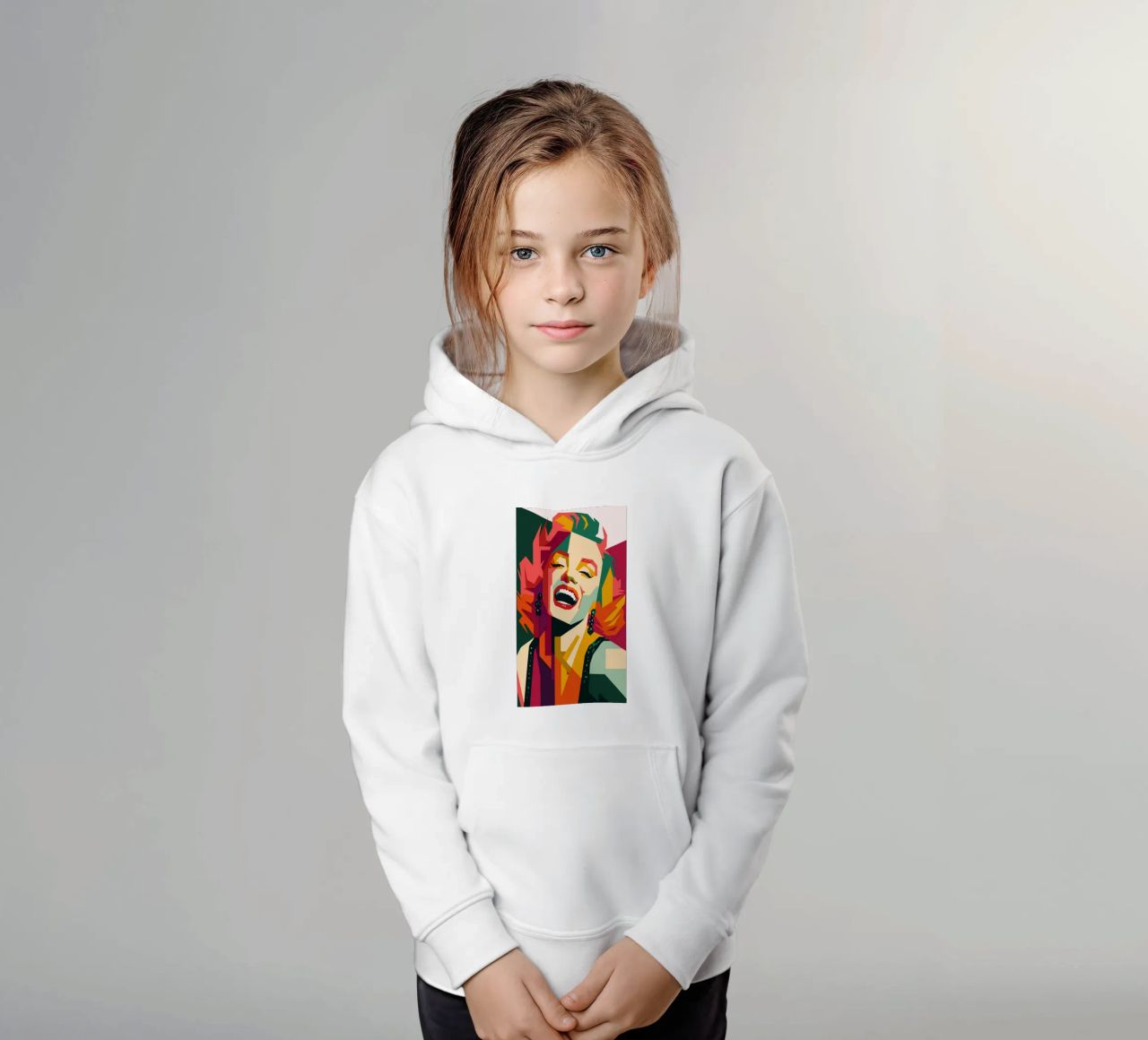 marilyn monroe retro pop art wpap felpa bambino con cappuccio da aiswa