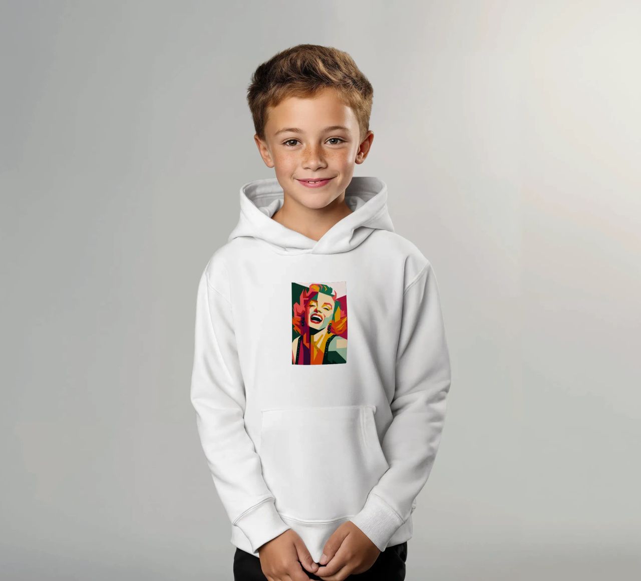 marilyn monroe retro pop art wpap felpa bambino con cappuccio da aiswa
