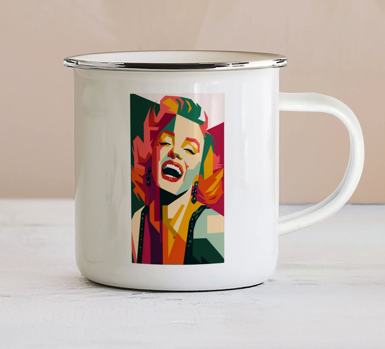 marilyn monroe retro pop art wpap mug en émail de aiswa
