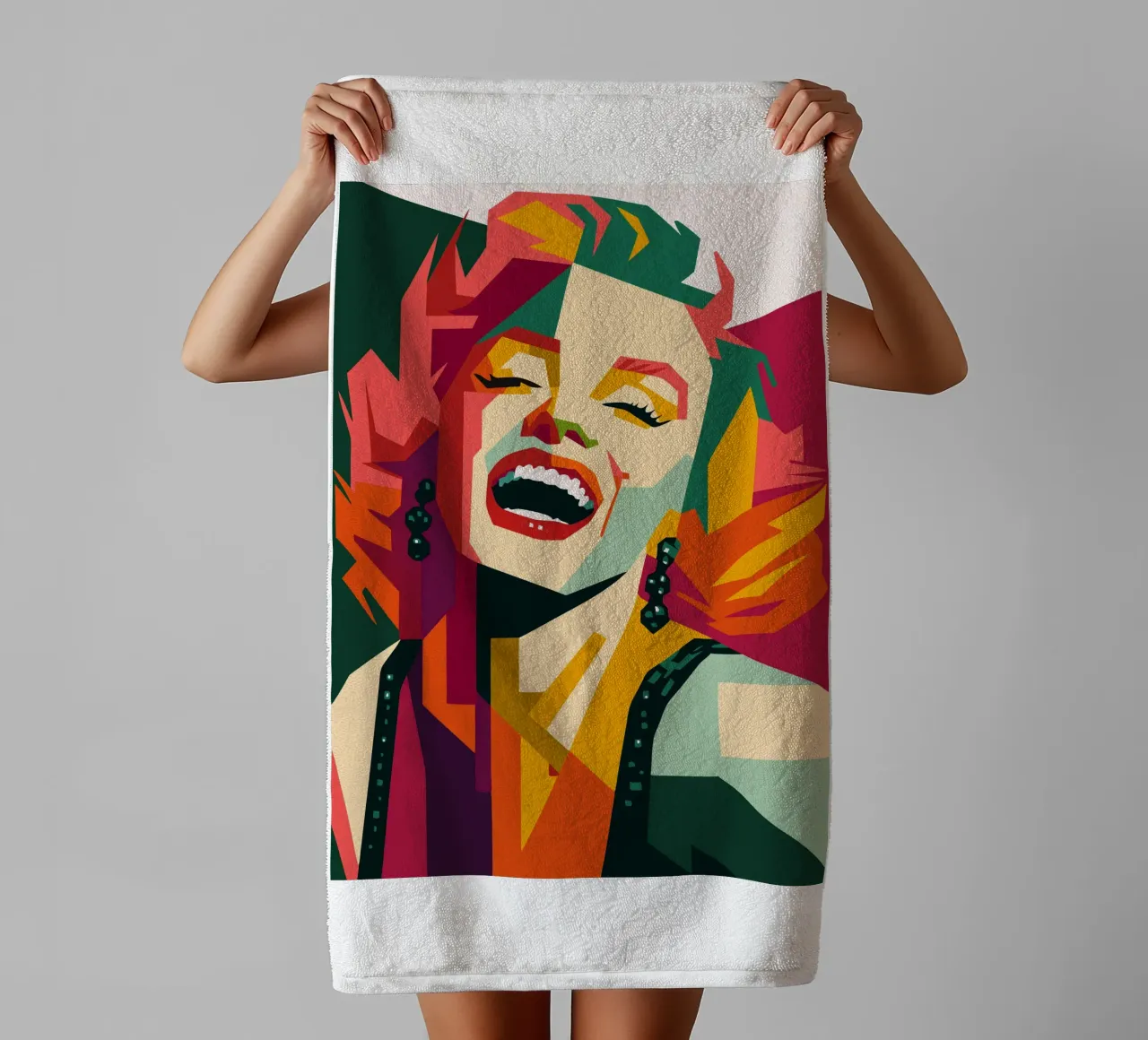 marilyn monroe retro pop art wpap towel by aiswa