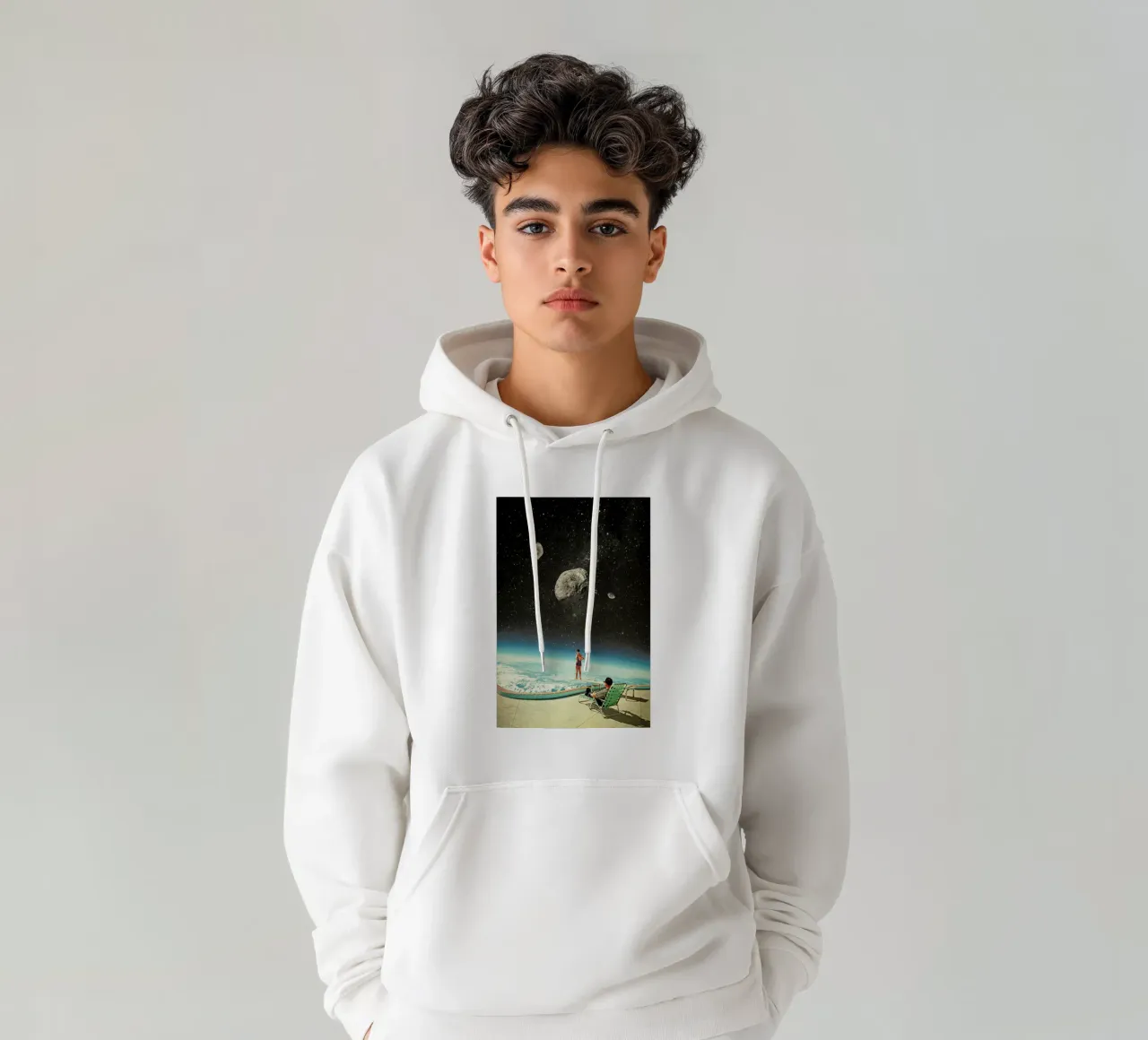 Summer With A Chance Of Asteroids felpa con cappuccio da Frank Moth