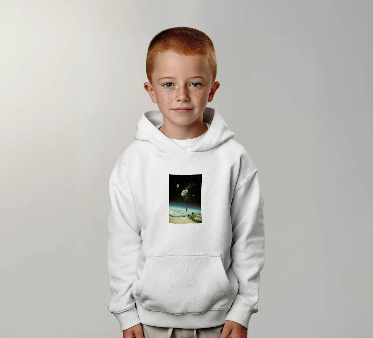 Summer With A Chance Of Asteroids felpa bambino con cappuccio da Frank Moth