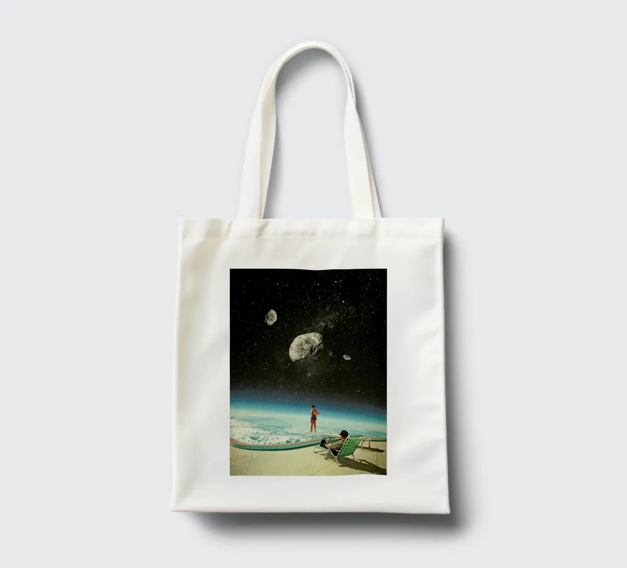 Summer With A Chance Of Asteroids borsa in juta da Frank Moth