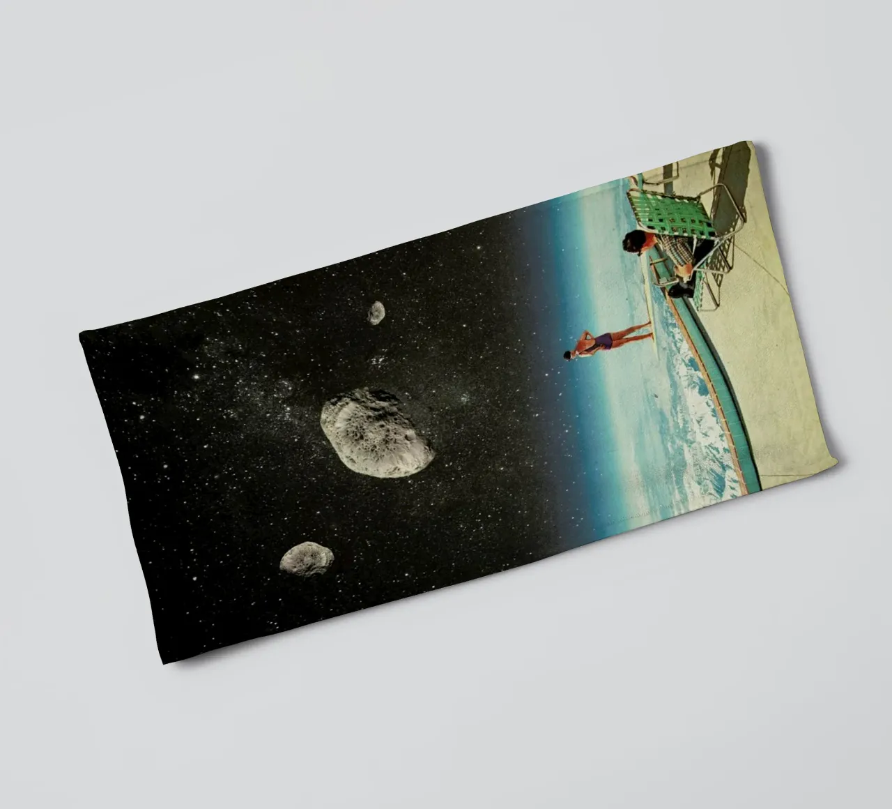 Summer With A Chance Of Asteroids asciugamano da bagno da Frank Moth