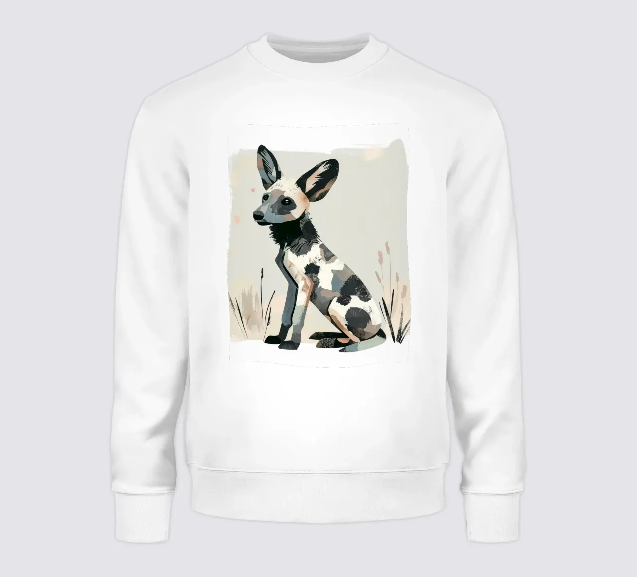 Illustrazione stilizzata di un cucciolo di cane selvatico africano felpa da DesignDoodle