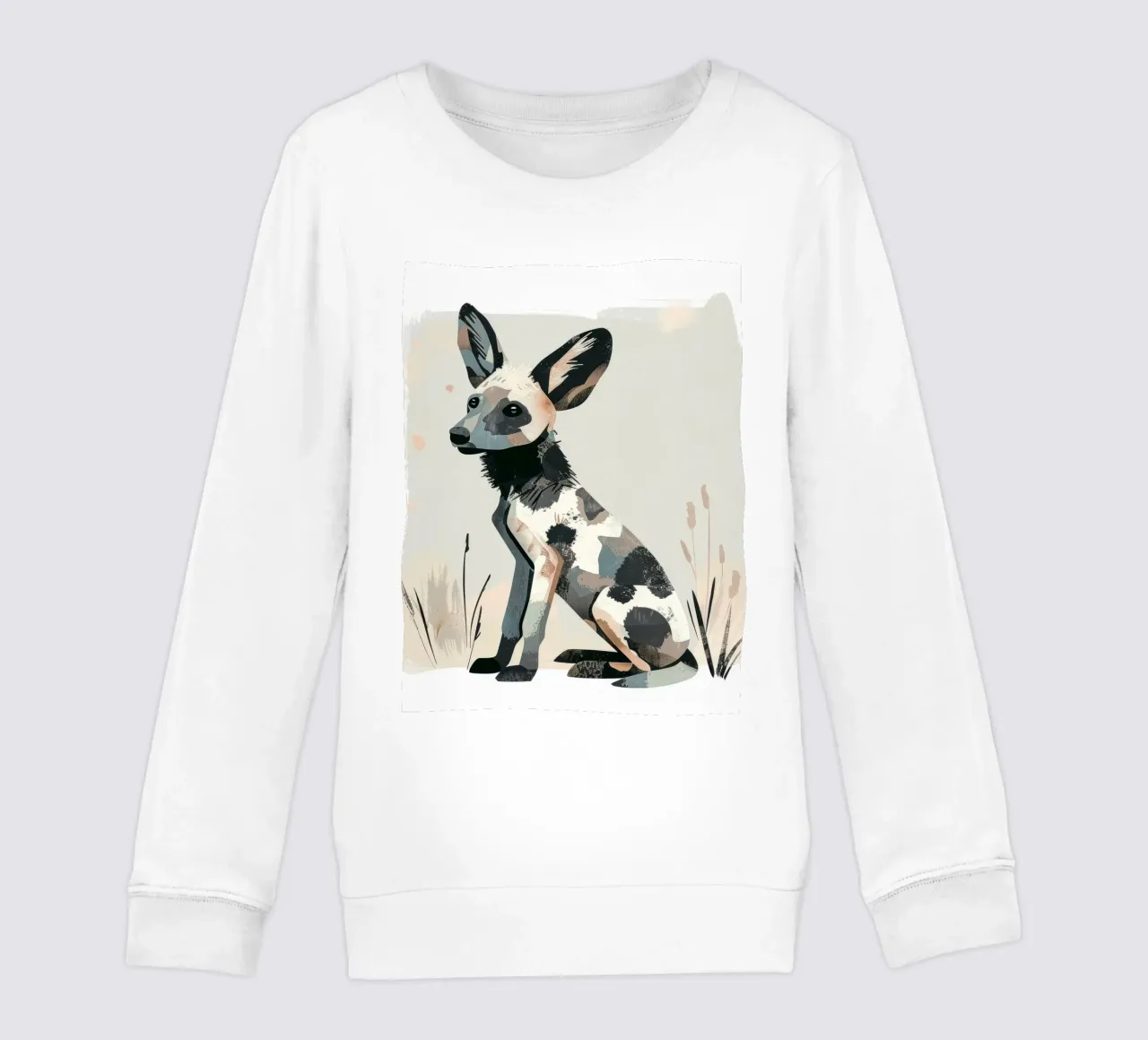Illustrazione stilizzata di un cucciolo di cane selvatico africano felpa bambino da DesignDoodle
