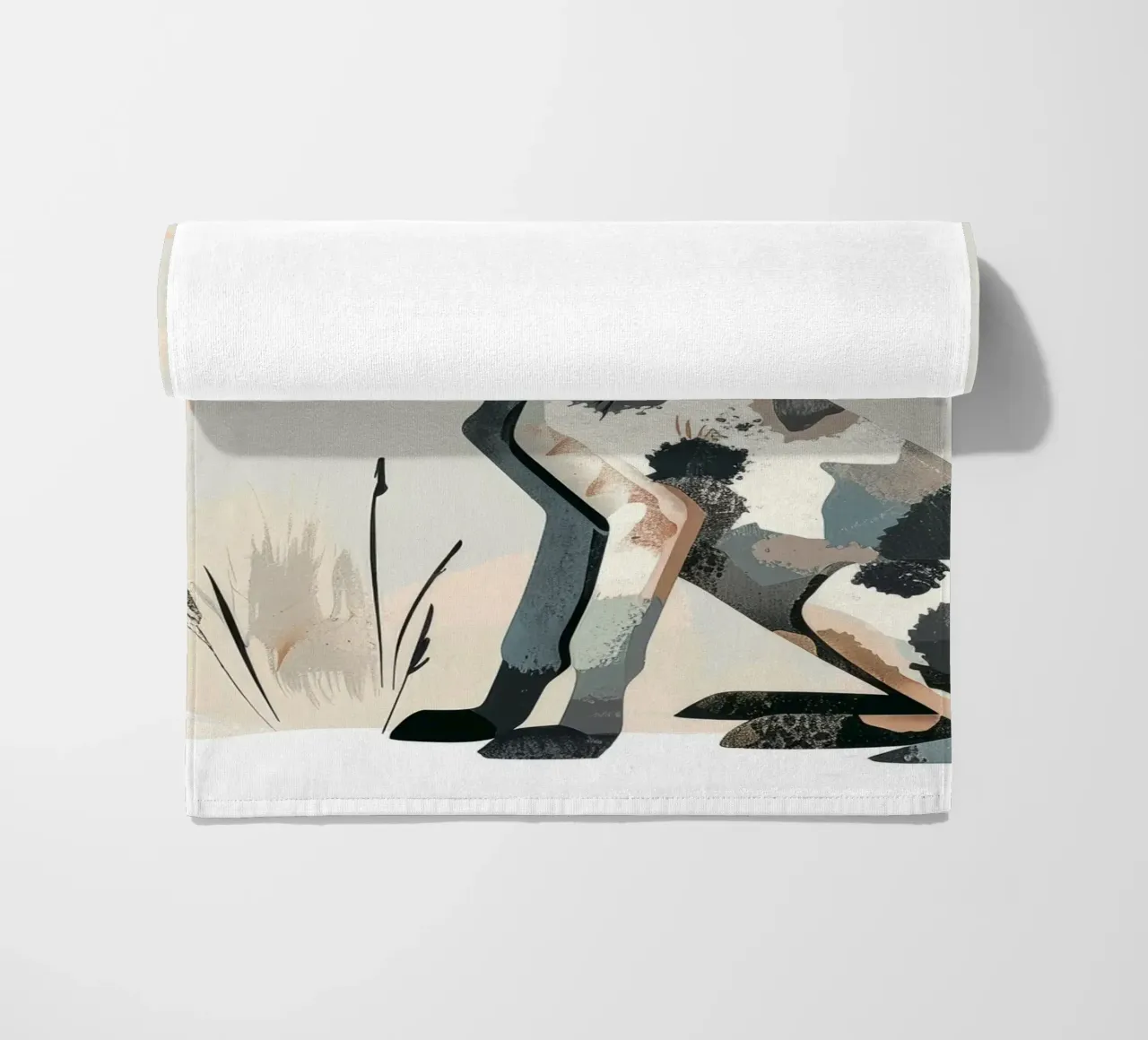 Gestileerde illustratie van een Afrikaanse Wilde Honden Pup strandhanddoek van DesignDoodle