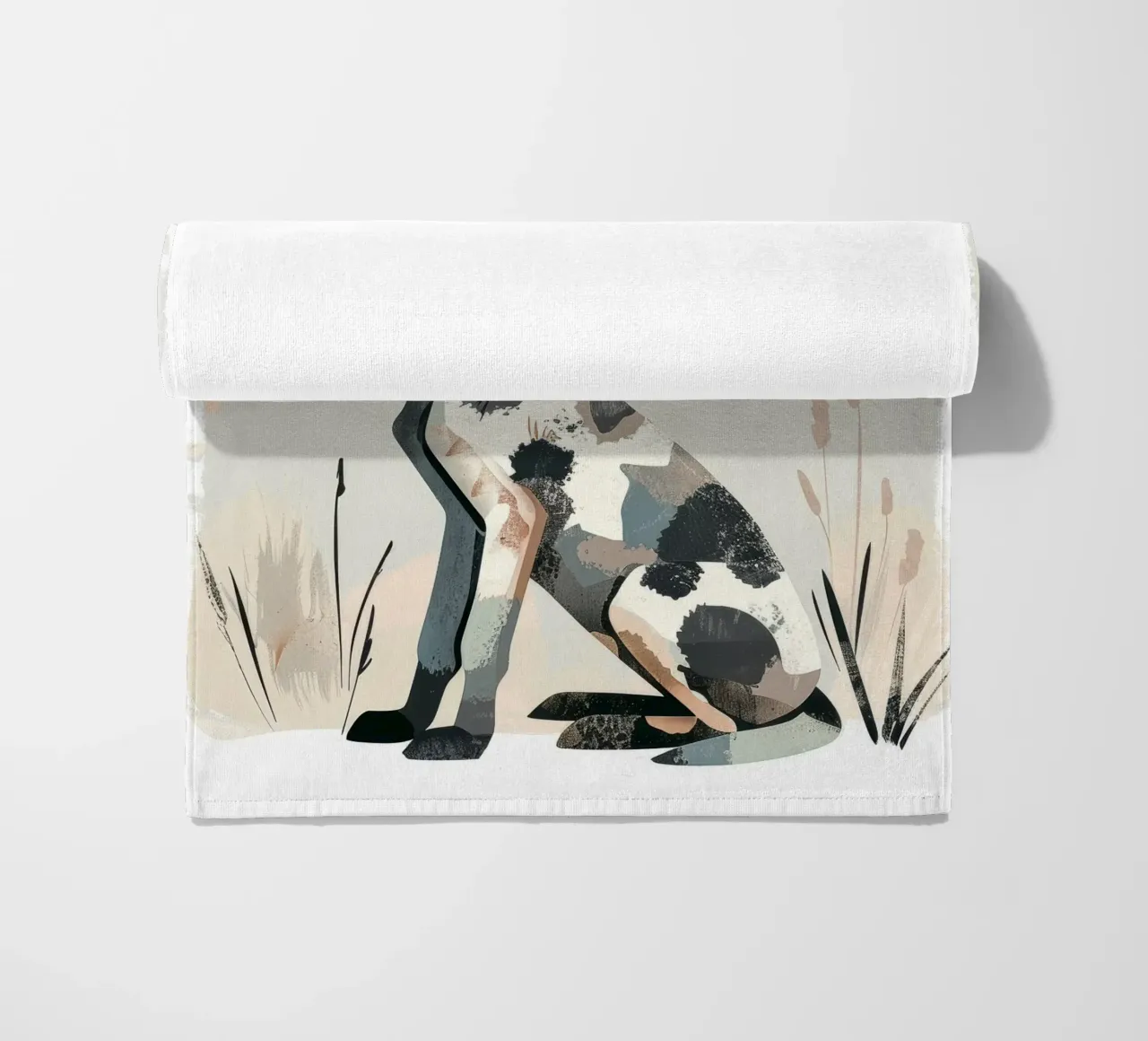 Gestileerde illustratie van een Afrikaanse Wilde Honden Pup strandhanddoek van DesignDoodle