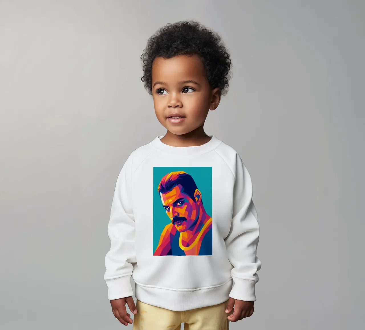 freddi mercury retro pop art wpap felpa neonato da aiswa
