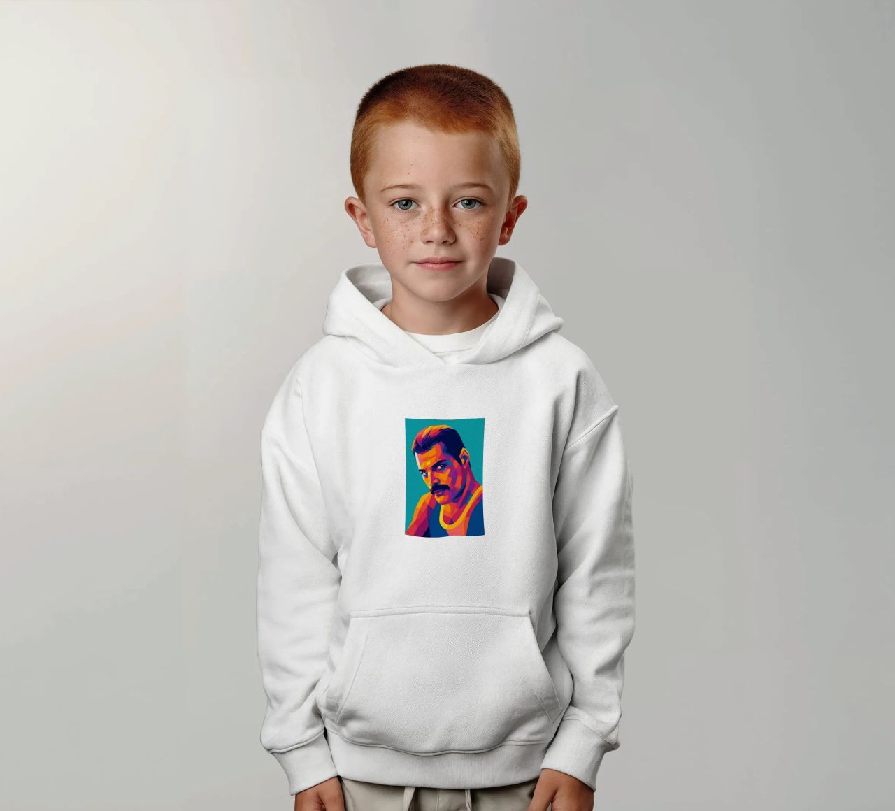 freddi mercury retro pop art wpap felpa bambino con cappuccio da aiswa