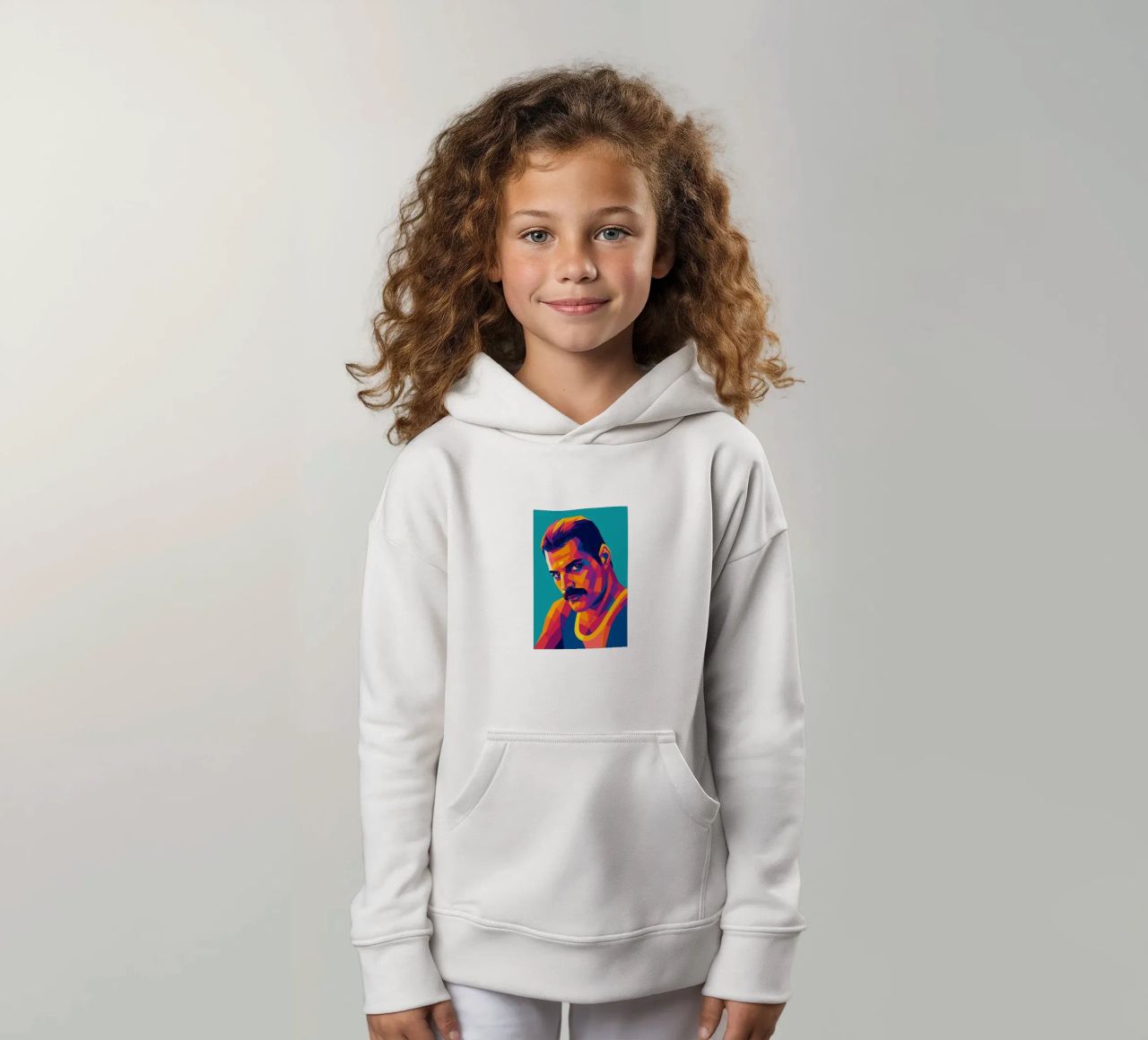 freddi mercury retro pop art wpap felpa bambino con cappuccio da aiswa