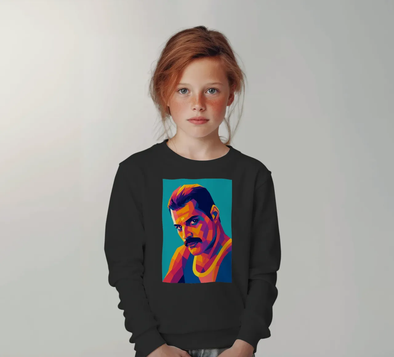 freddi mercury retro pop art wpap felpa bambino da aiswa