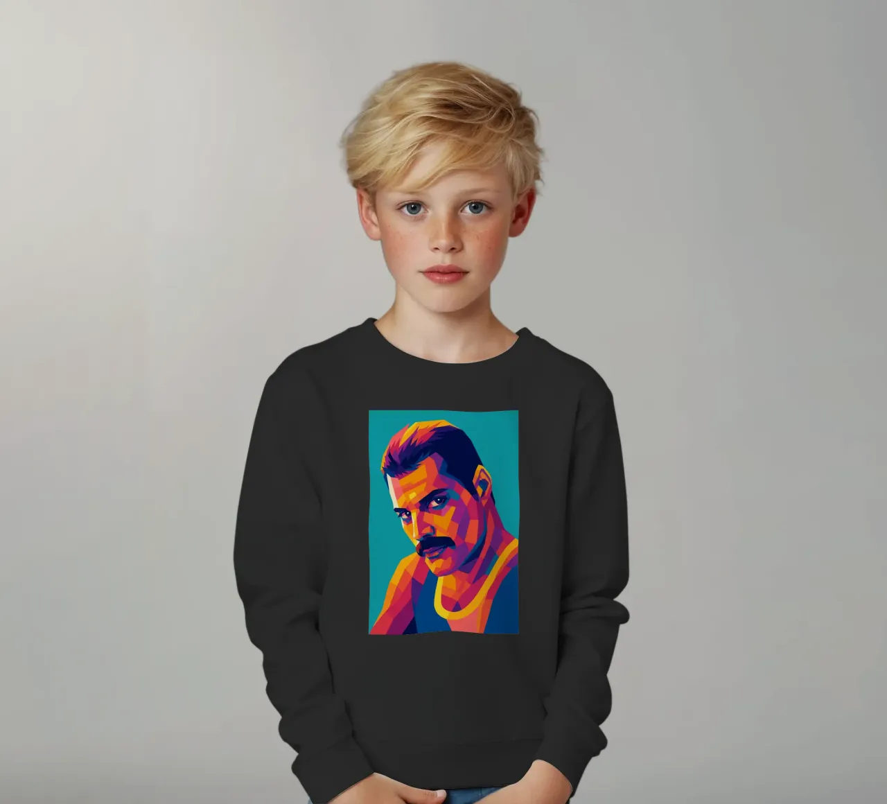 freddi mercury retro pop art wpap felpa bambino da aiswa