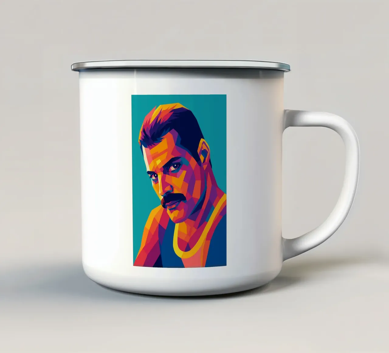 freddi mercury retro pop art wpap Emaille Tasse von aiswa