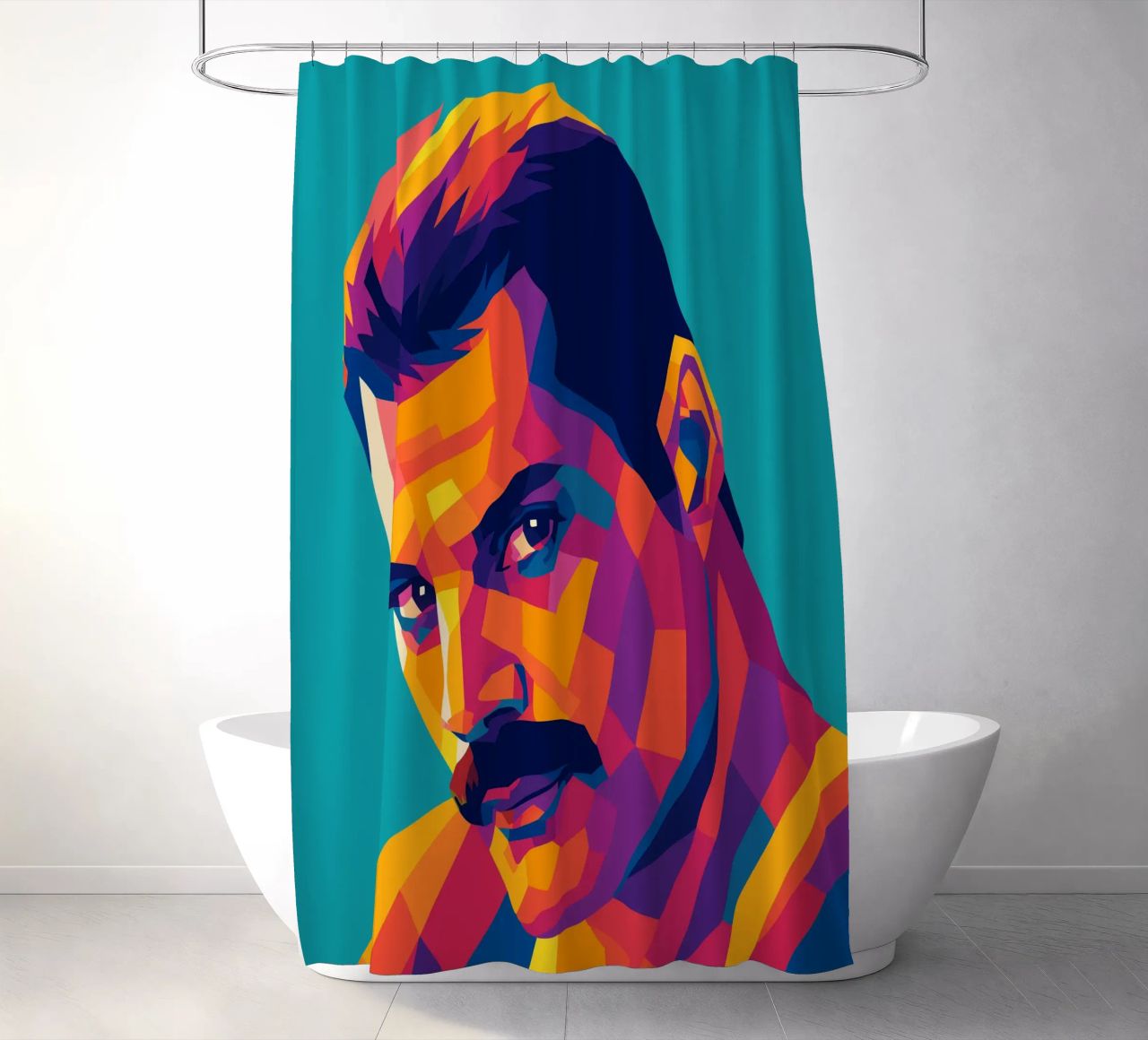 freddi mercury retro pop art wpap Duschvorhang von aiswa