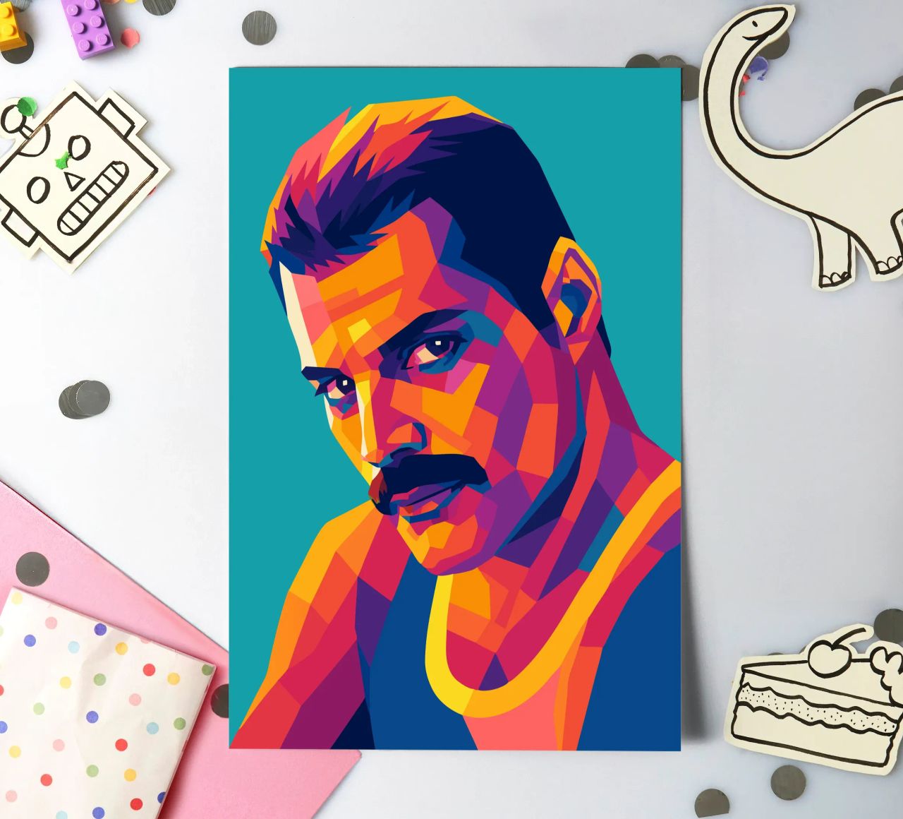 freddi mercury retro pop art wpap Stickerbogen von aiswa