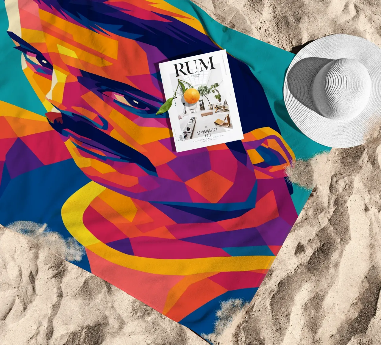 freddi mercury retro pop art wpap telo mare da aiswa