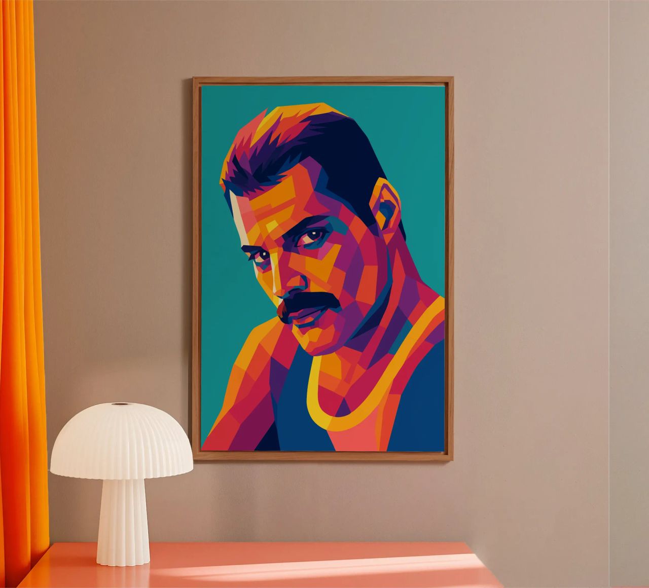 freddi mercury retro pop art wpap Alu-Dibond von aiswa