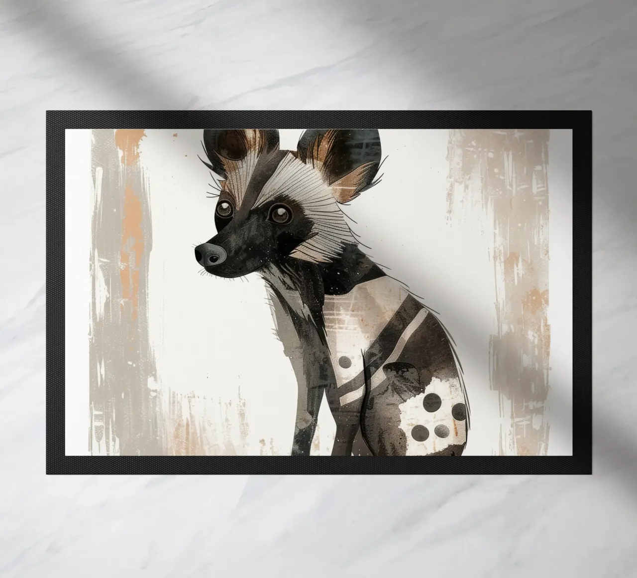 Ilustración estilizada de un perro salvaje africano felpudo de DesignDoodle