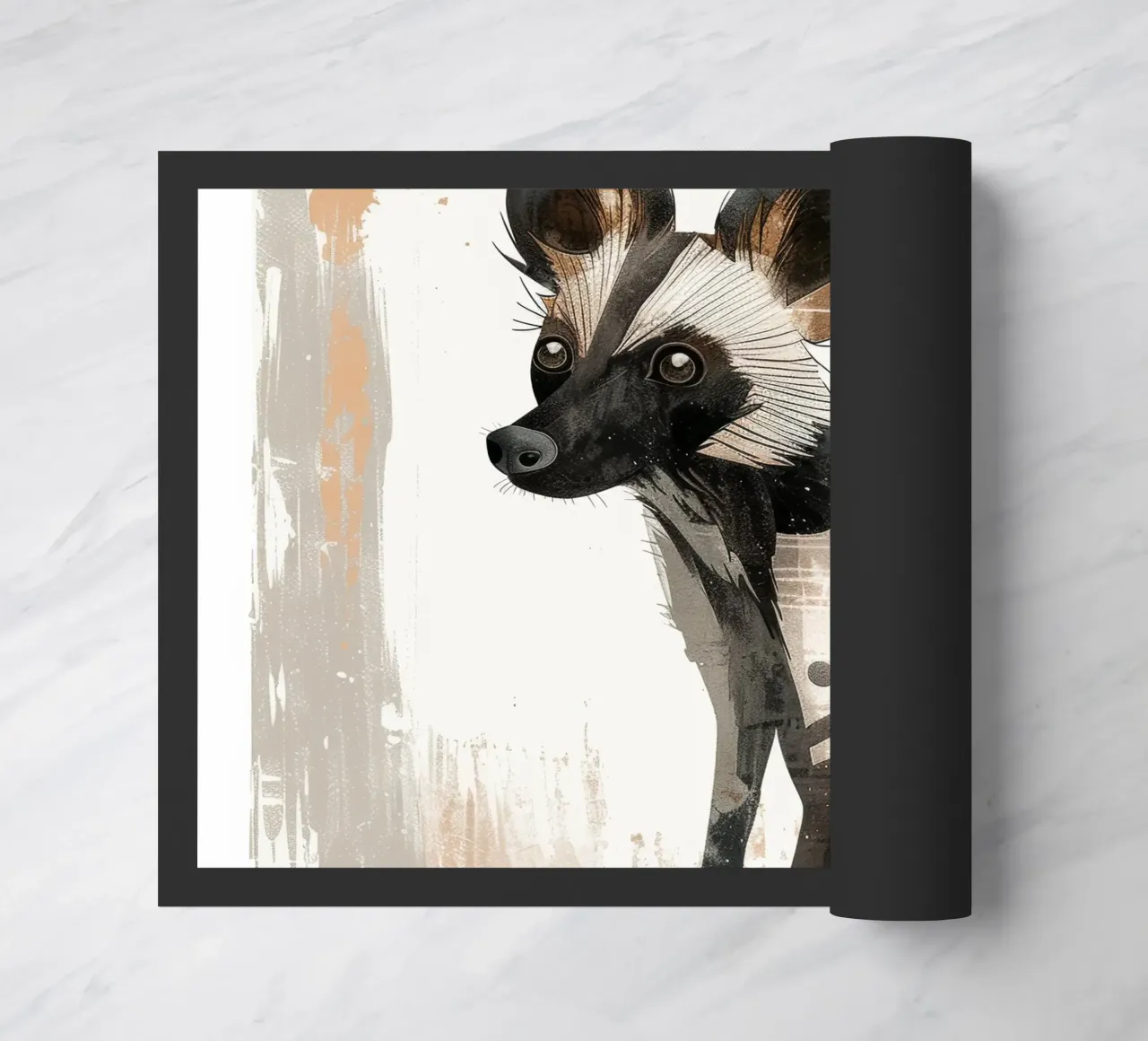 Ilustración estilizada de un perro salvaje africano felpudo de DesignDoodle