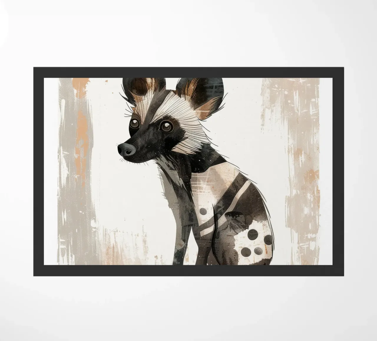 Ilustración estilizada de un perro salvaje africano felpudo de DesignDoodle