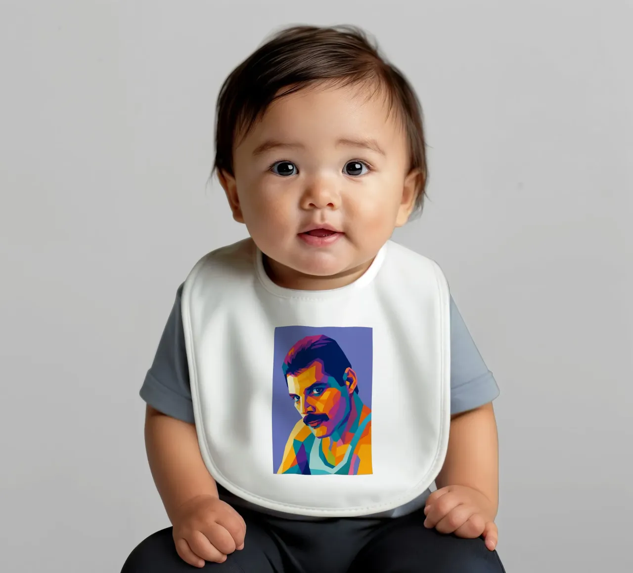 freddie mercury retro pop art wpap bavaglino da aiswa