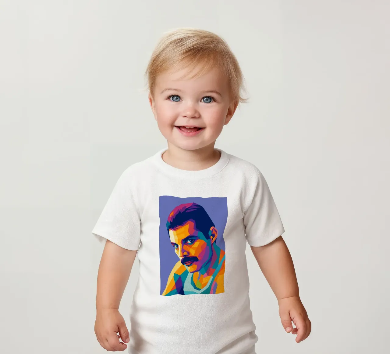 freddie mercury retro pop art wpap maglietta neonato da aiswa