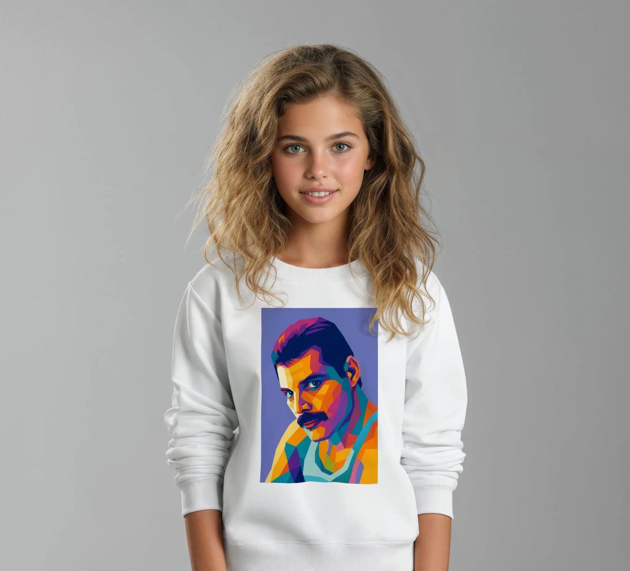 freddie mercury retro pop art wpap felpa bambino da aiswa