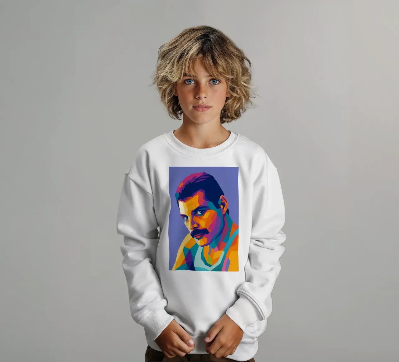 freddie mercury retro pop art wpap felpa bambino da aiswa