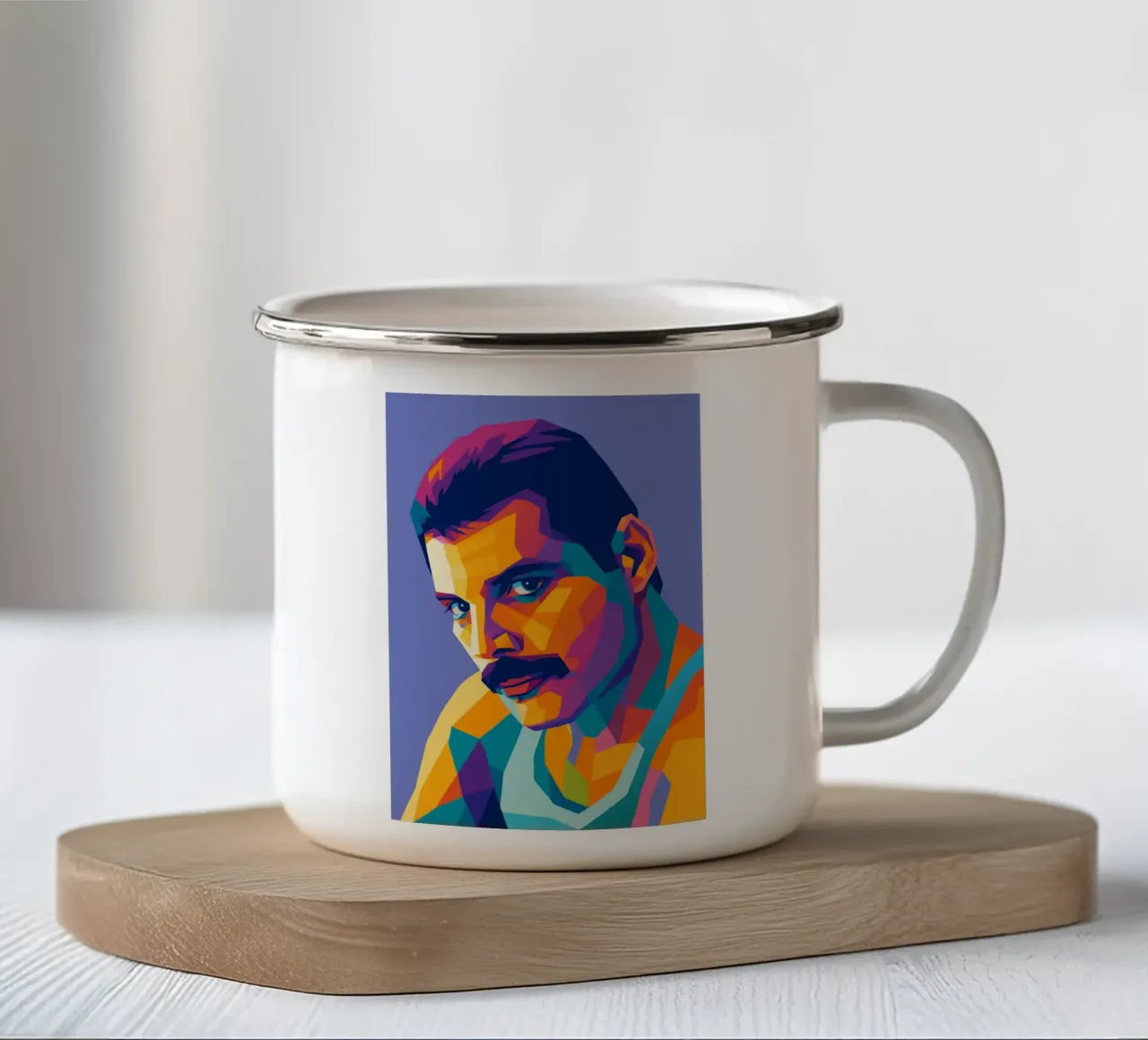 freddie mercury retro pop kunst wpap Emaille Tasse von aiswa