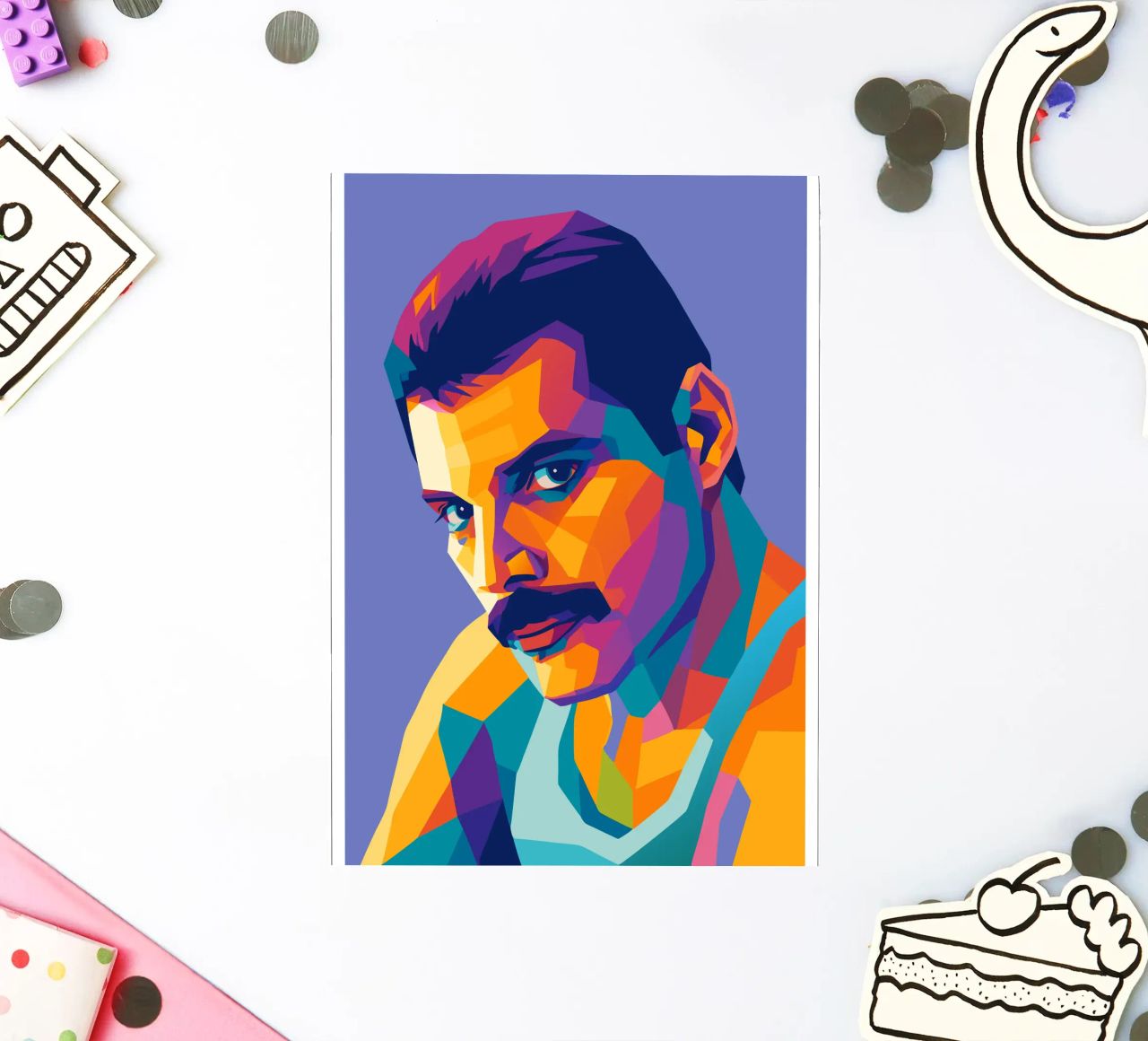 freddie mercury retro pop kunst wpap Sticker von aiswa