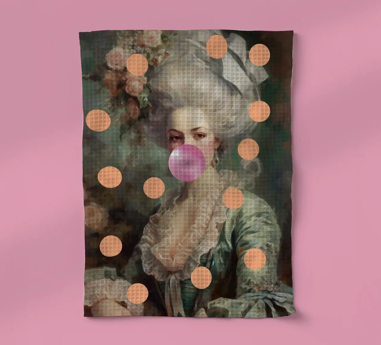Marie-Antoinette Peach Dots canovaccio da cucina da GraceDigitalArtCo