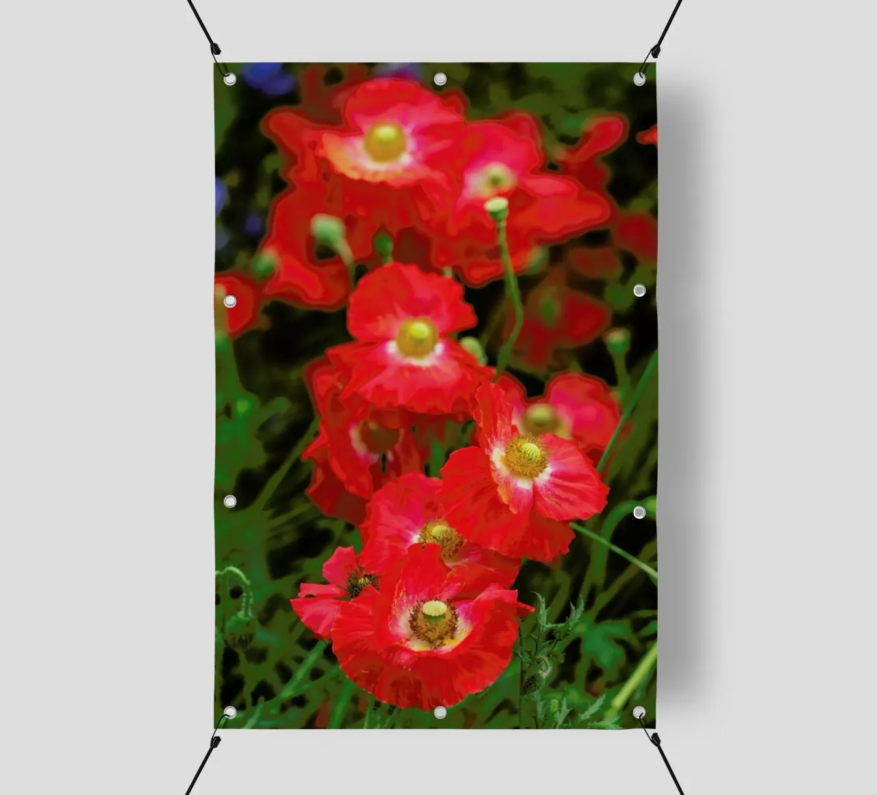 Wild Red Poppies telo in pvc da Curious Collections by Marielle Leenders