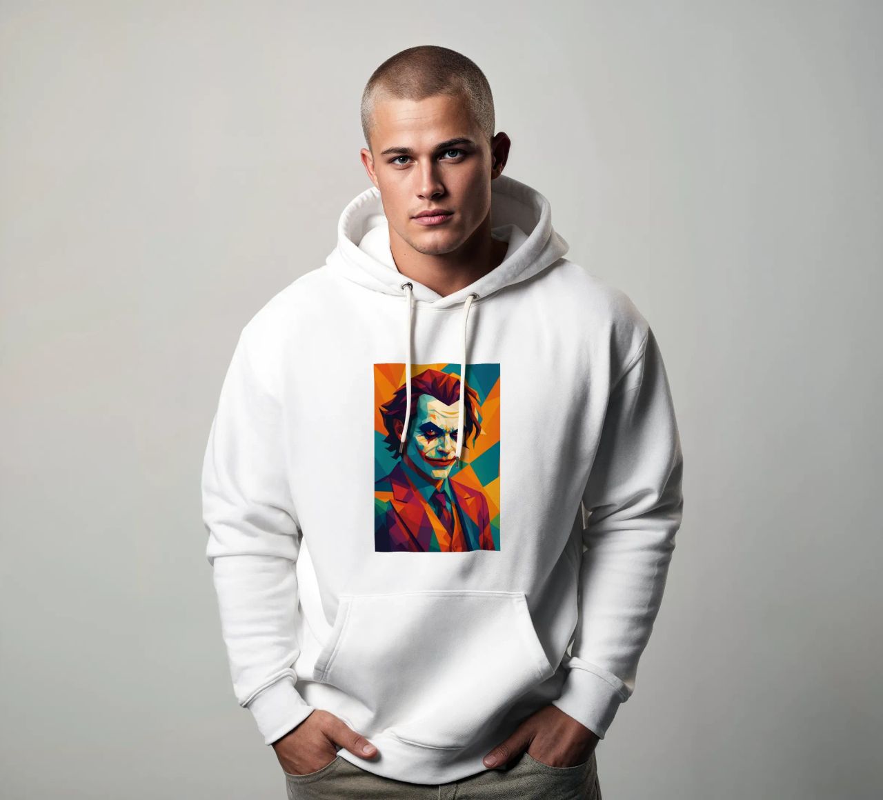 joker face retro pop art wpap felpa con cappuccio da aiswa