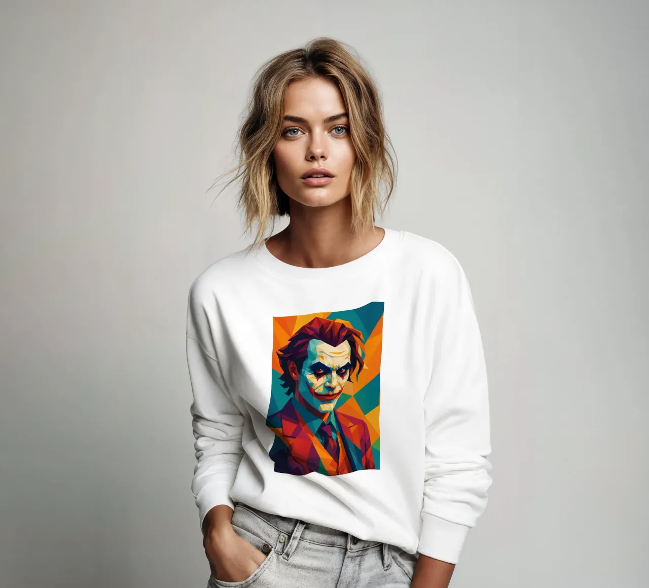 joker face retro pop art wpap felpa da aiswa