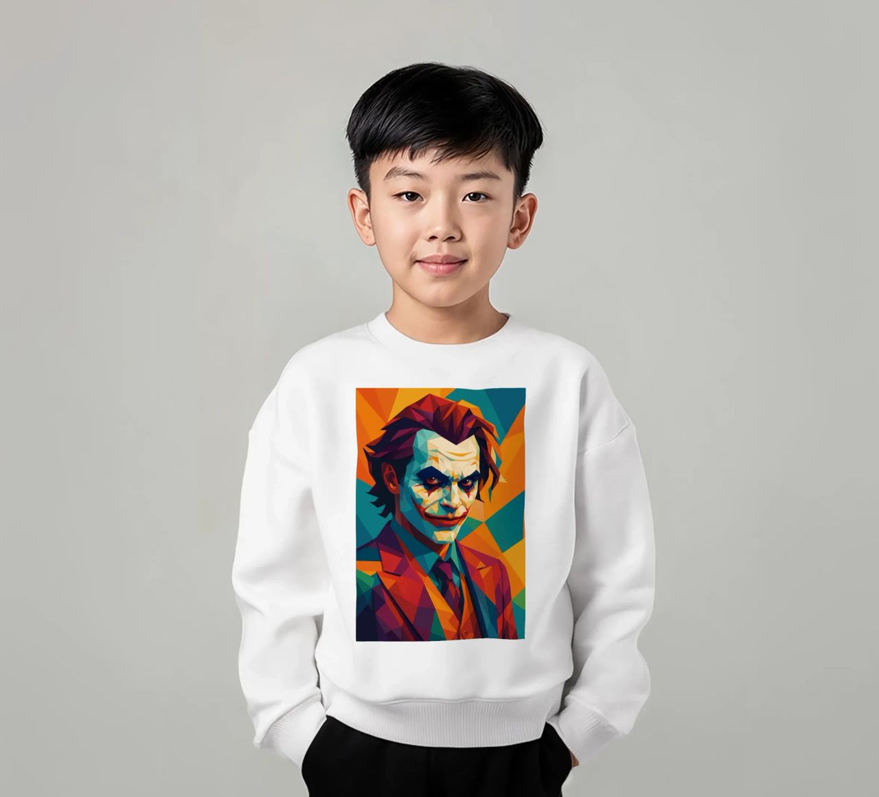 joker face retro pop art wpap felpa bambino da aiswa