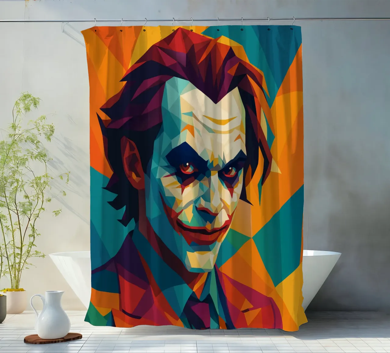 joker face retro pop art wpap tenda da doccia da aiswa