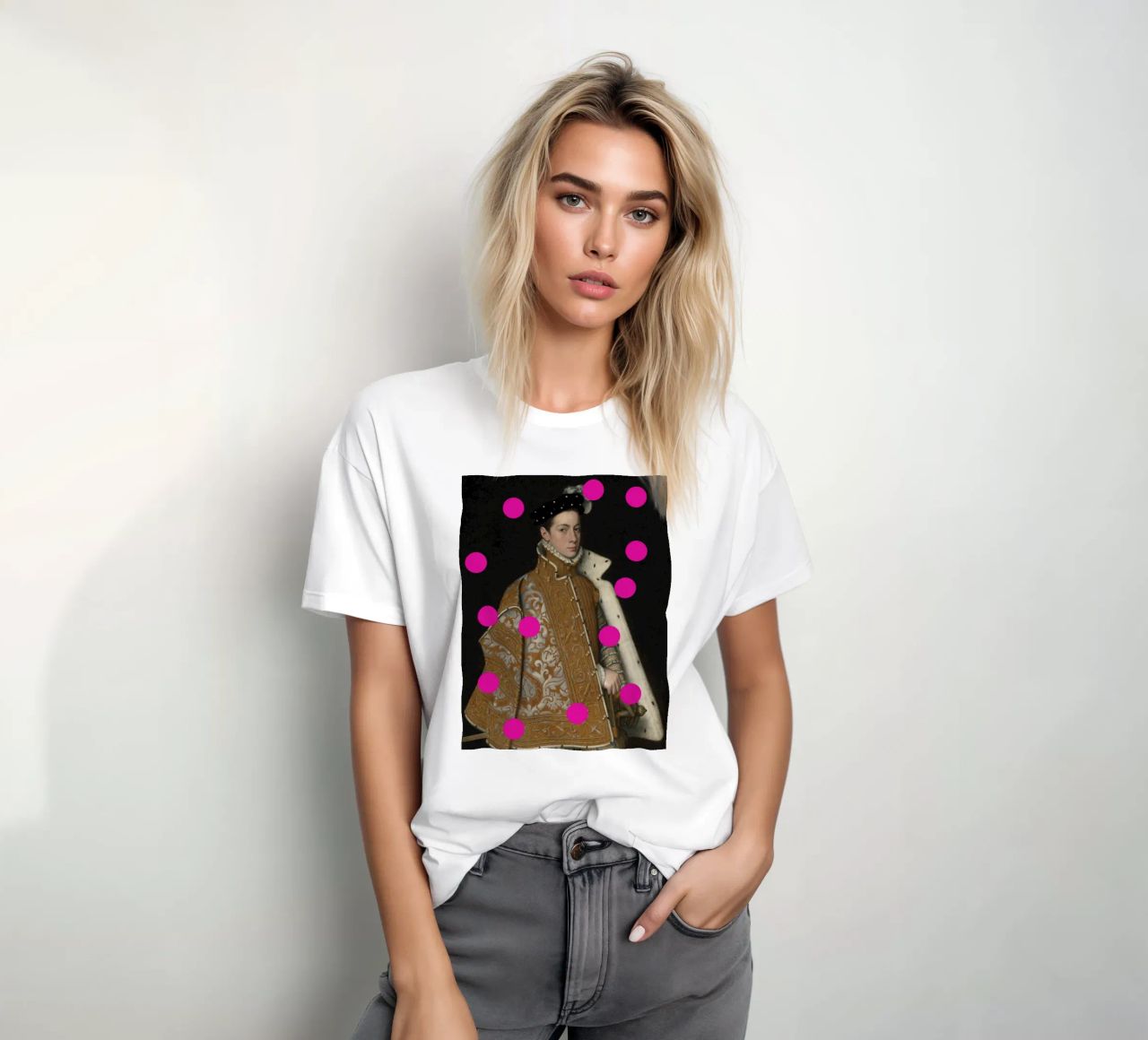 Man with Pink Dots t-shirt da GraceDigitalArtCo