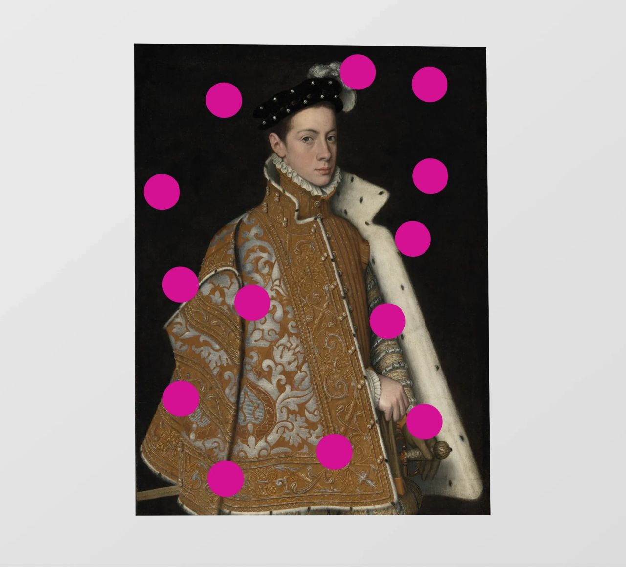 Man with Pink Dots pellicola backlit da GraceDigitalArtCo